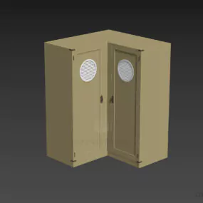 Black Corner Wardrobe 3d model