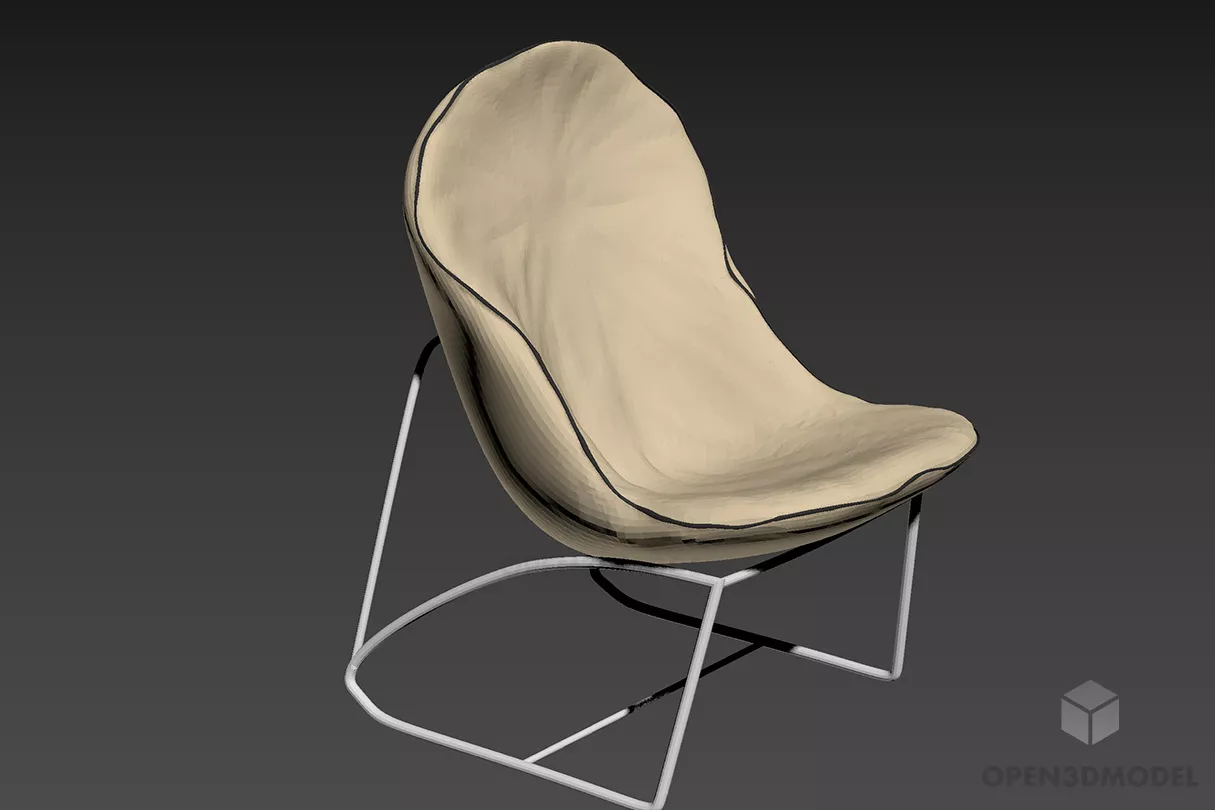 Armchair Knoll Red Diamond Shape 3d model