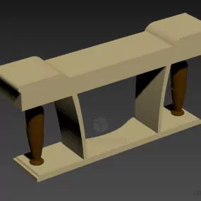 Dressing Table With Gold Legs 3d model
