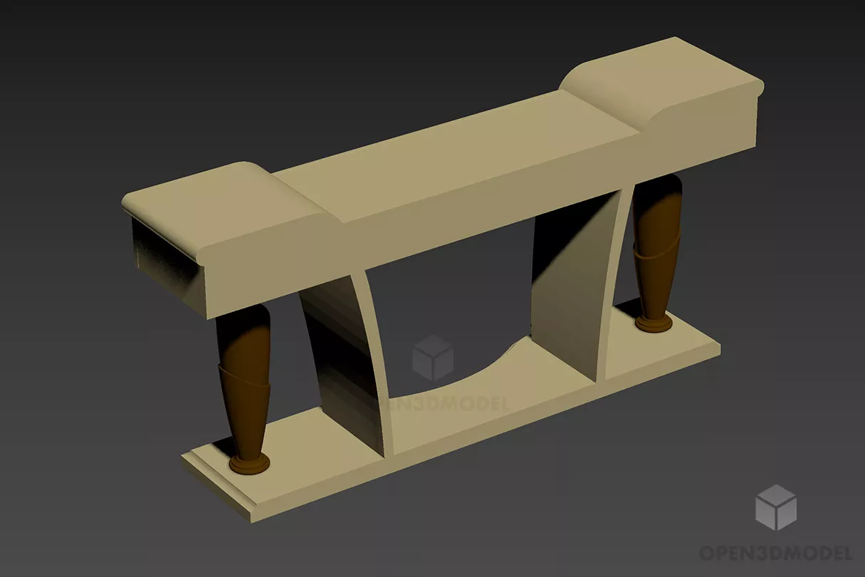 Work Table Set With Under Cabinet 3d model