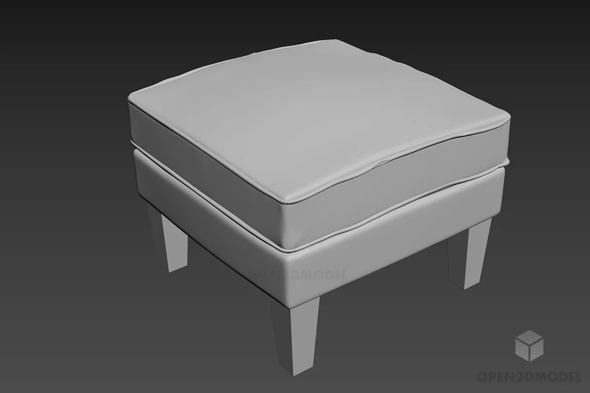 Square Wood Seat 3d model