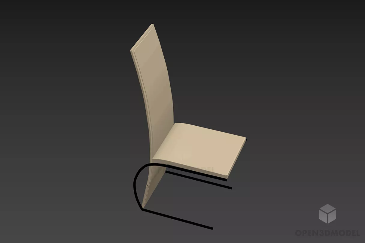 Modern White Chair High Back 3d model Modern White Chair High Back 3d model