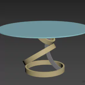 Circle Glass Table With Circular Stand 3d model