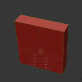 Black Bookcase With Drawers 3d model