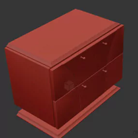 Stylist Nightstand Ash Wooden 3d model