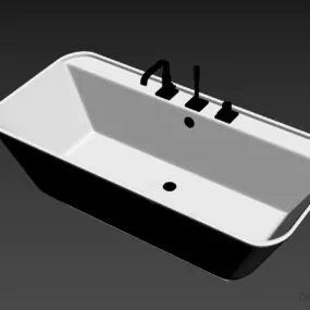 Bathroom Sanitary Porcelain Bathtub 3d model