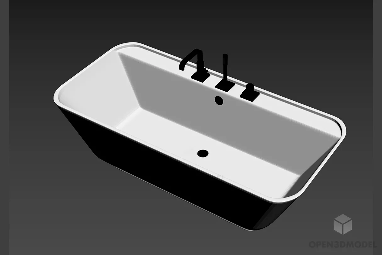 Bathroom Sanitary Porcelain Bathtub 3d model Bathroom Sanitary Porcelain Bathtub 3d model