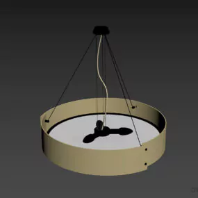Circular Pendant Lamp With Three Bulbs 3d model