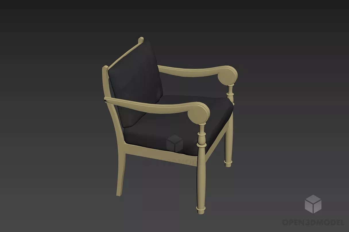 High Back Armchair Vilem 3d model