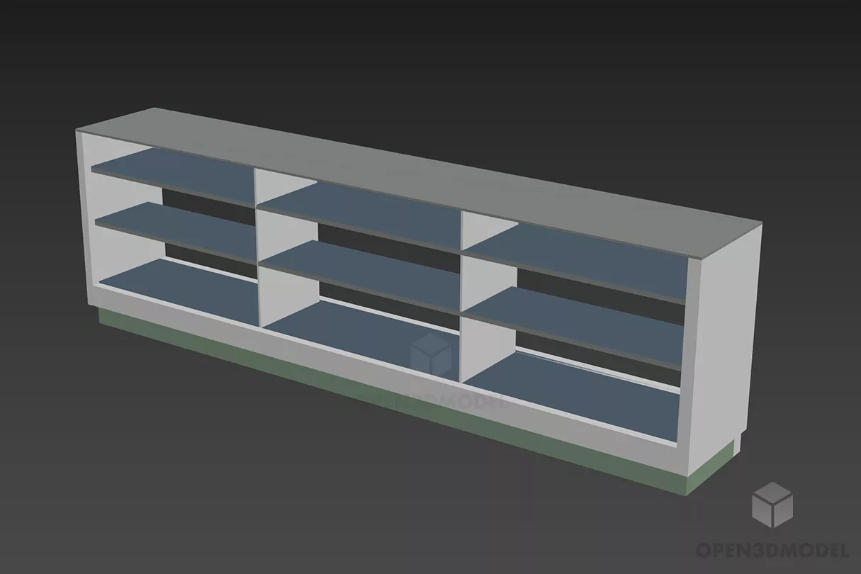Glass Showcase For Market 3d model Glass Showcase For Market 3d model