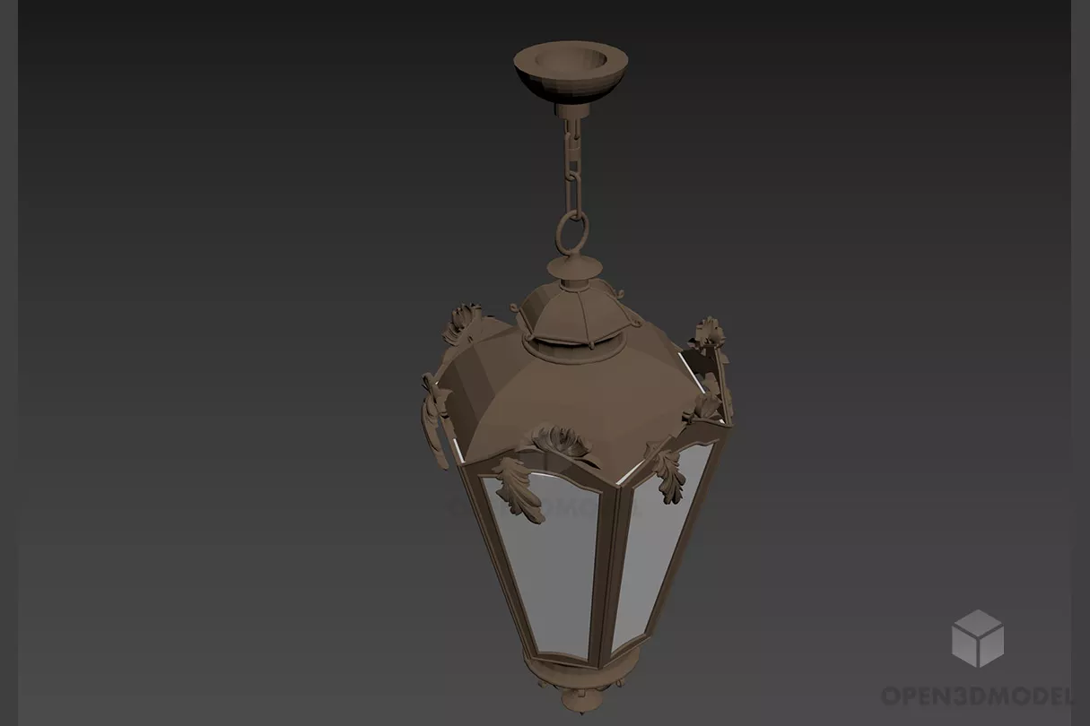 Bronze Lamp Desk Foldable 3d model