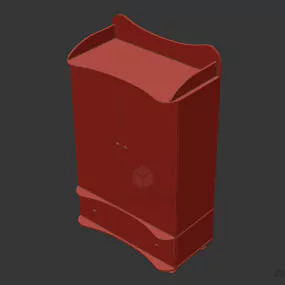 Pink Wardrobe For Kid Room 3d model