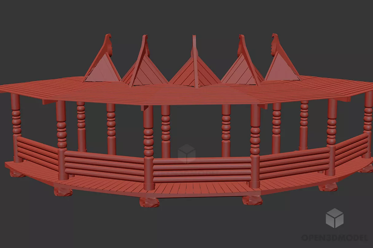 Curved Pavilion Building 3d model Curved Pavilion Building 3d model