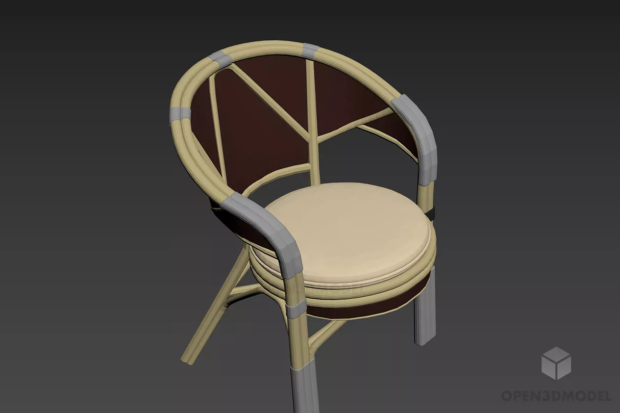 Cube Armchair With Inox Frame 3d model