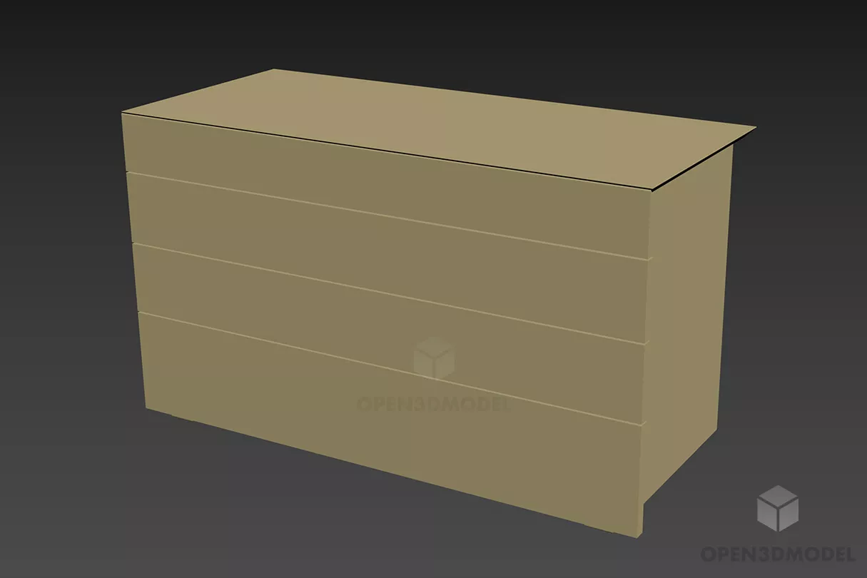 Side Locker With Top Shelf 3d model