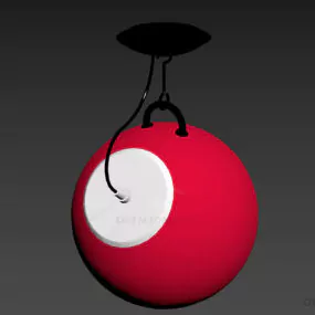 Pendant Lamp Red Sphere Bulb 3d model
