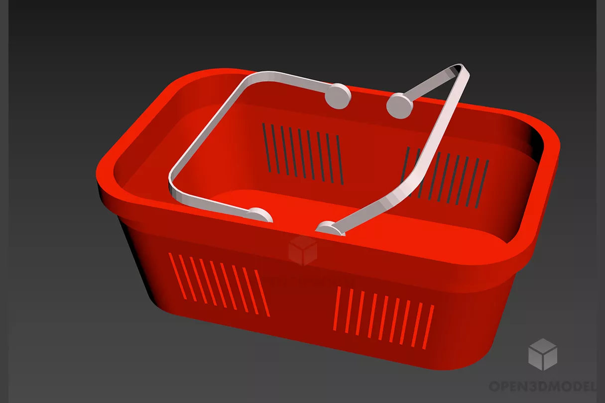 Plastic Shopping Basket 3d model Plastic Shopping Basket 3d model