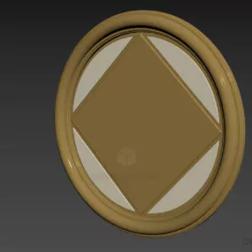 Round Mirror Coin Shape 3d model