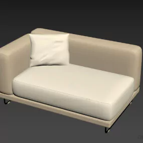 Left Arm Sofa With Cushion 3d model