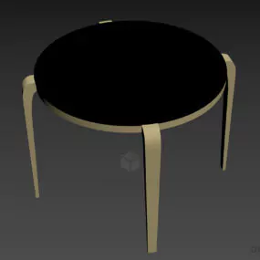Round Glass Table Steel Frame 3d model