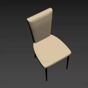 Restaurant Chair Inox Legs 3d model