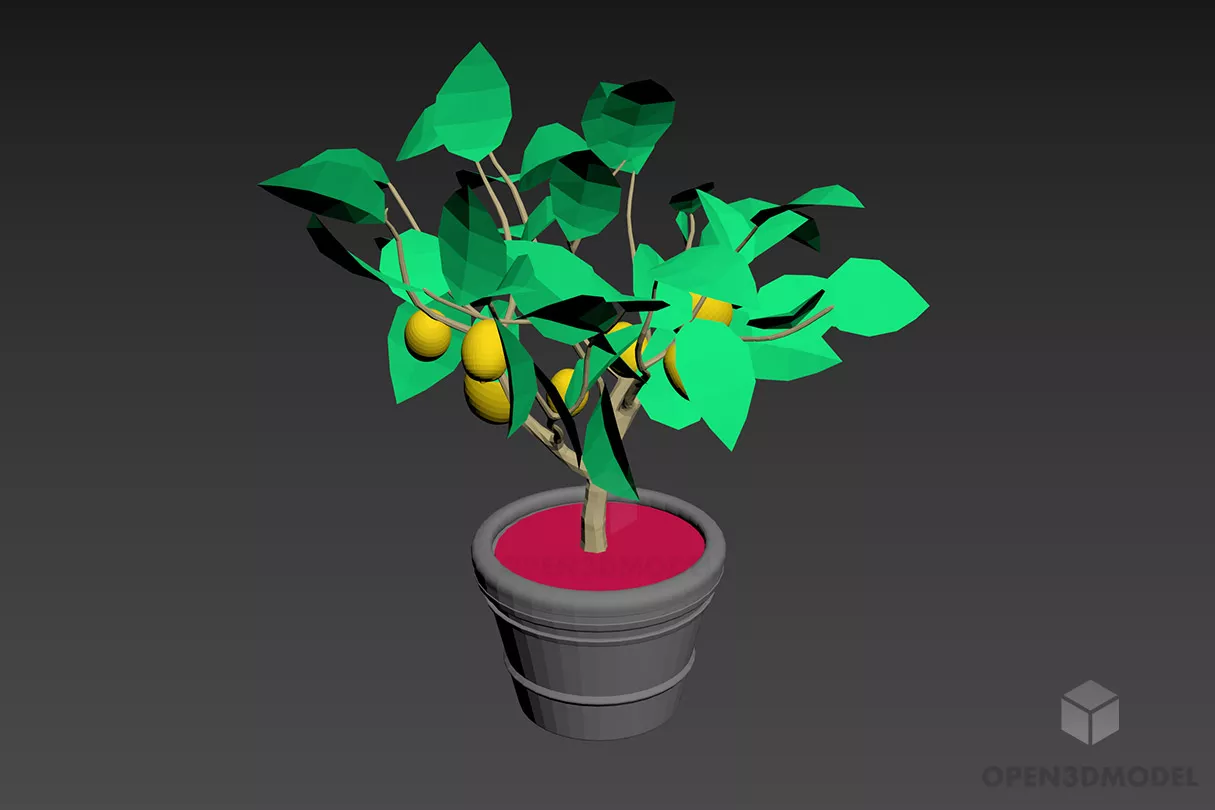 Lemon Tree Potted Plant 3d model Lemon Tree Potted Plant 3d model