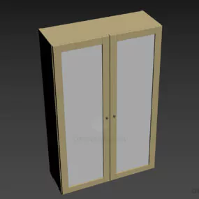 Bookcase Furniture Glass Door 3d model