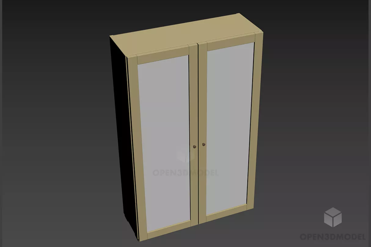 Wood Door With Frame 3d model