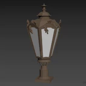 Bronze Lamp Antique Style 3d model