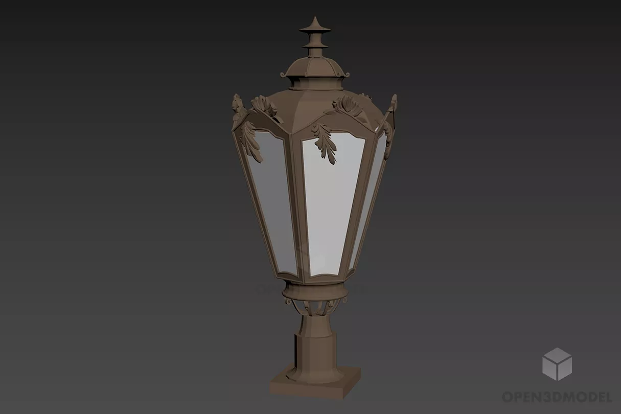 Bedside Table With Curved Side Panel 3d model