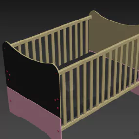 Crib Bed For Baby Room 3d model