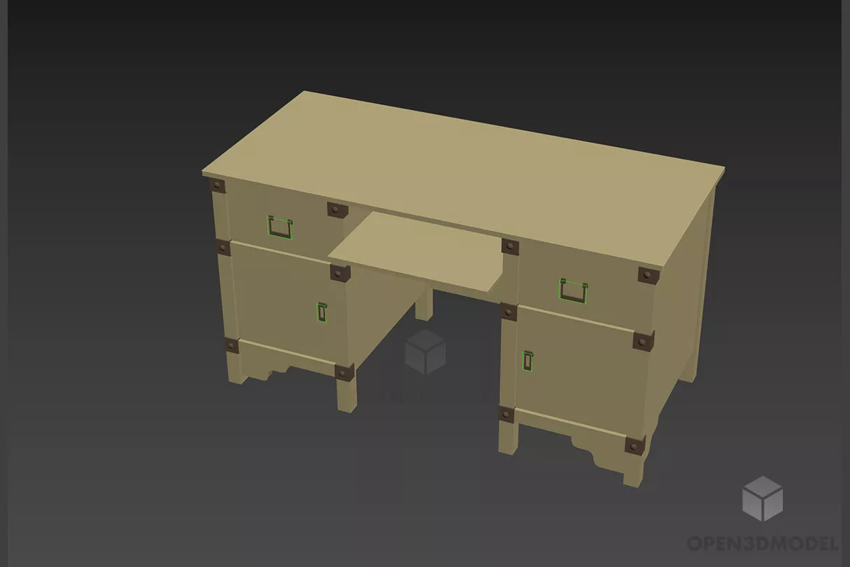 Square Coffee Table With Smooth Bezel 3d model