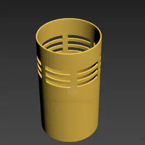 Steel Garbage Trash Bin 3d model