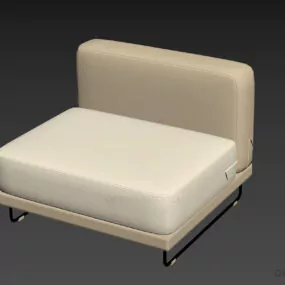 Upholstered Seat With Steel Leg 3d model