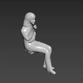 Businesswoman Sitting Character 3d model