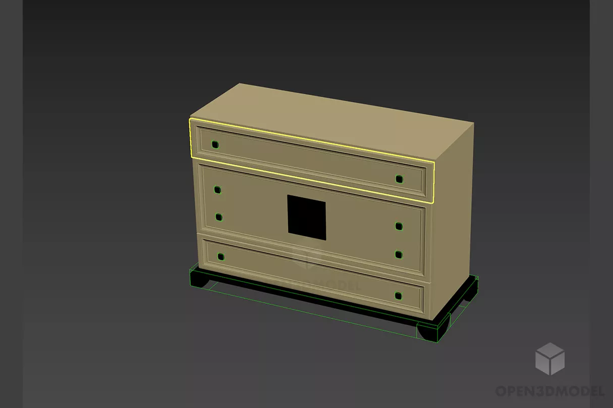 Side Tall Locker With Self 3d model