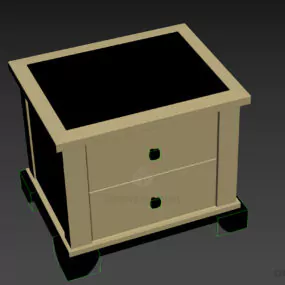 Dark Wood Nightstand 3d model
