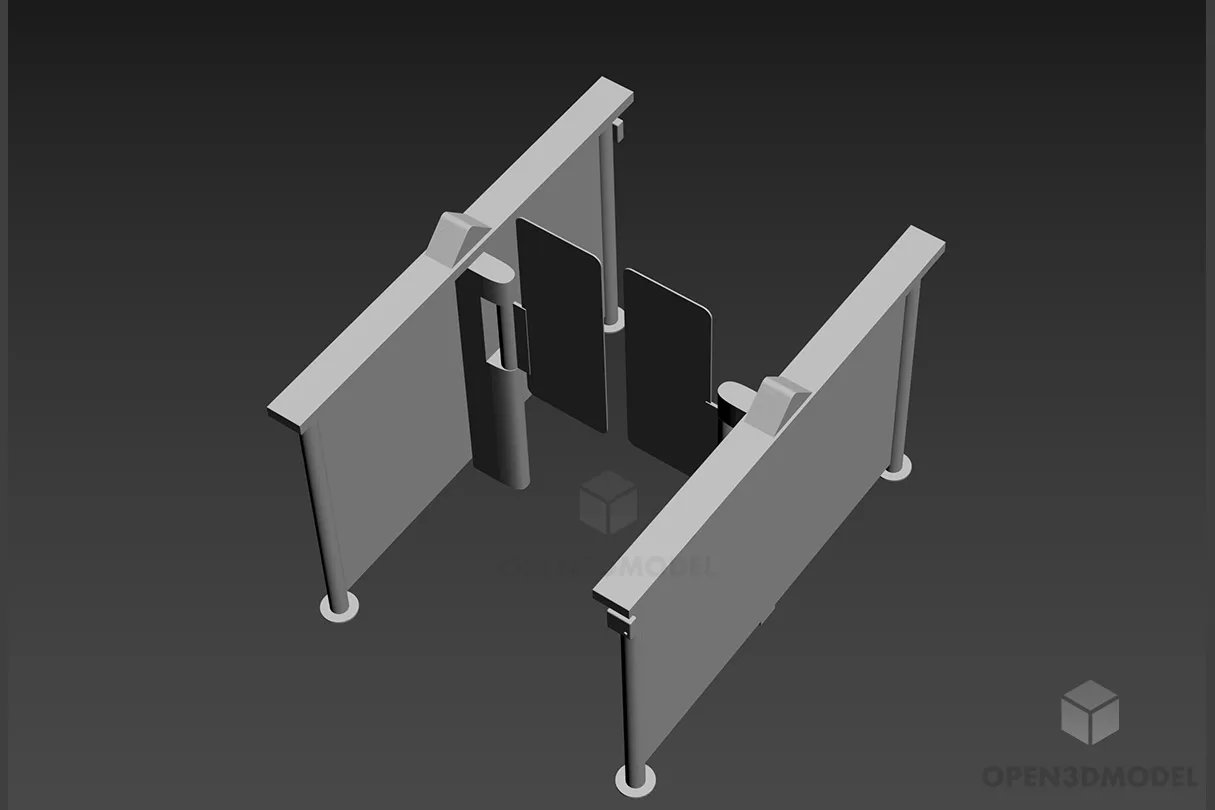 Carved Door Decoration With Handle 3d model
