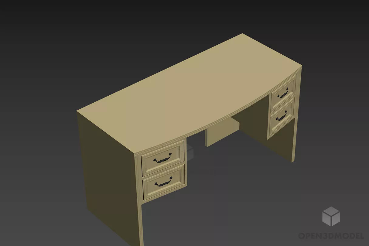 Work Table Curved Top Free 3d Model - .3ds, .Gsm - Open3dModel