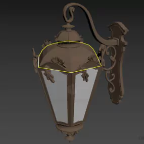 Antique Bronze Sconce Lamp 3d model