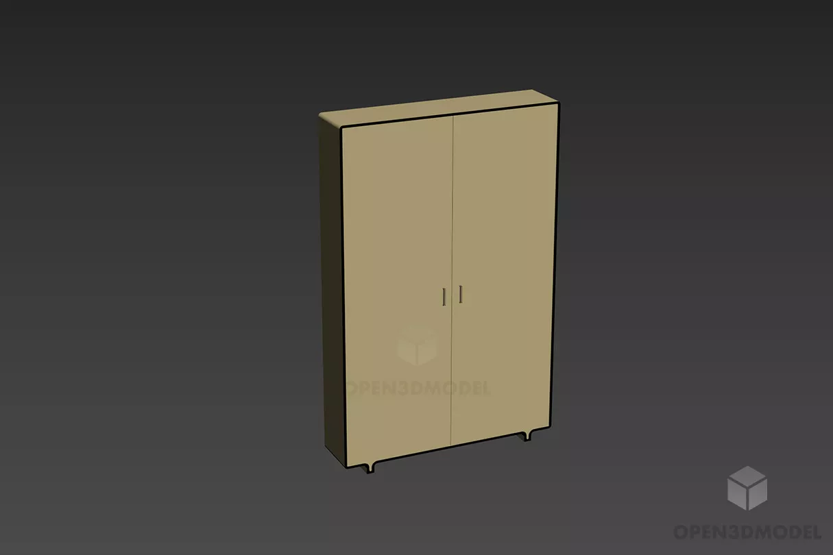 Bedroom Locker With Multiple Drawers And Self 3d model