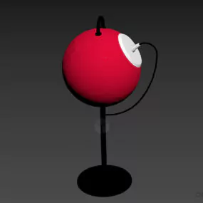 Red Sphere Lamp With Stand 3d model
