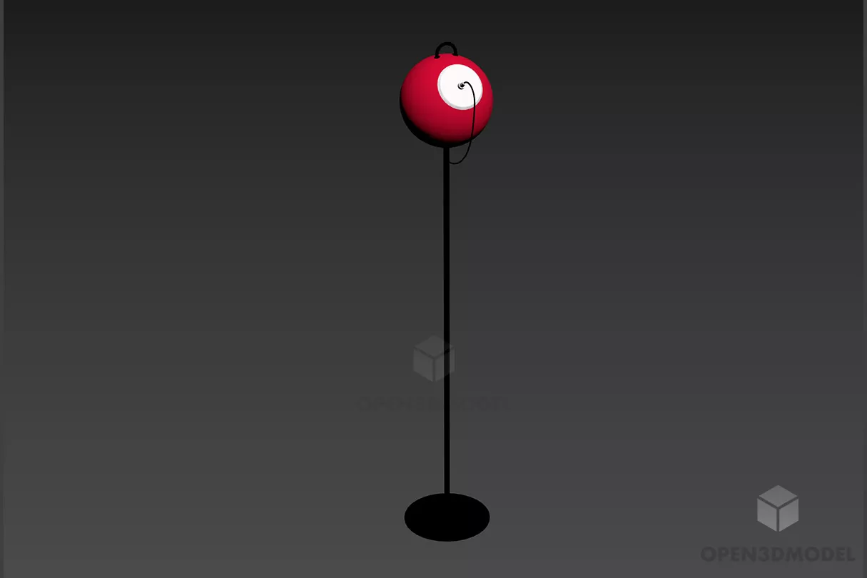 High Floor Lamp Crystal Square Shade 3d model