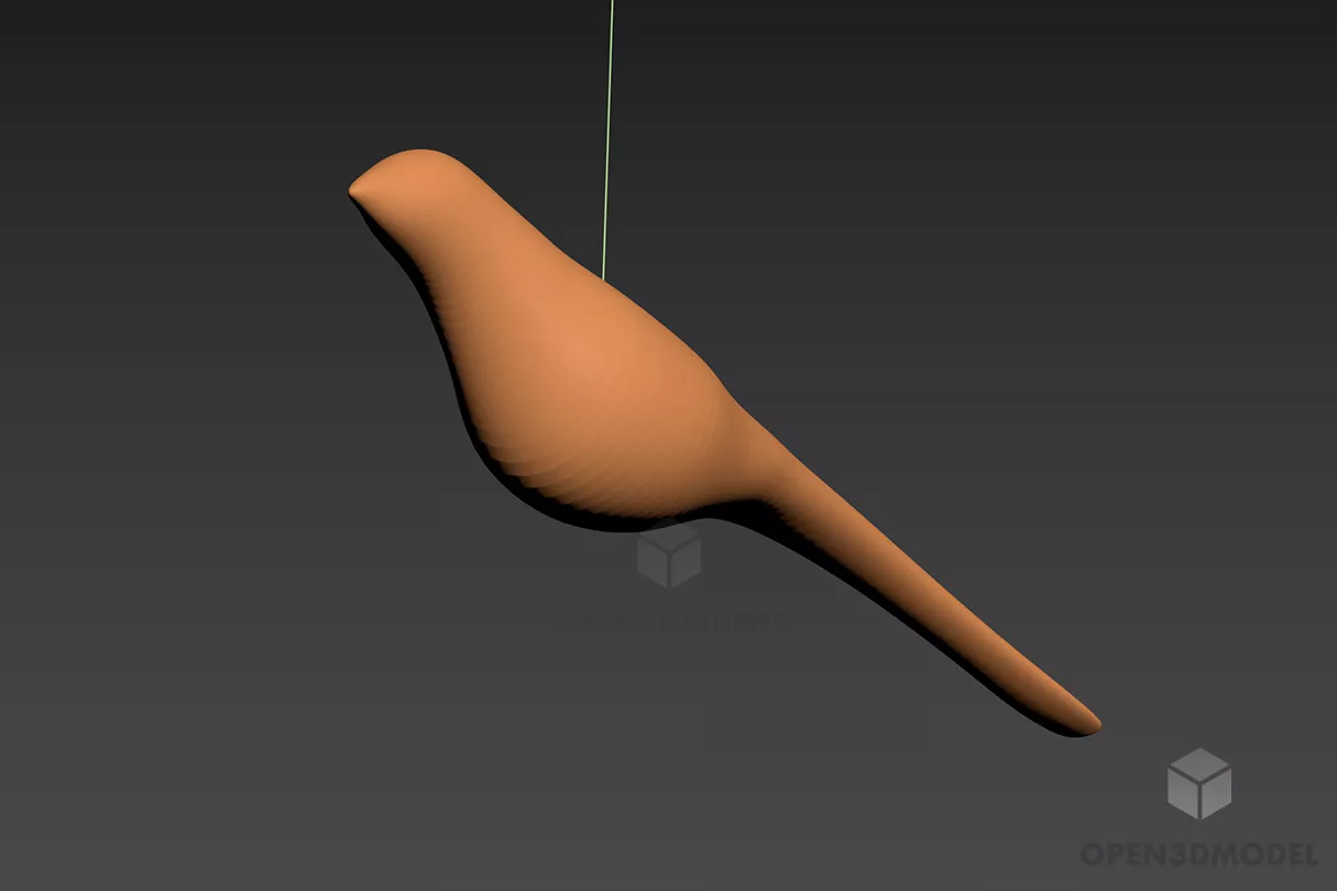 Decorative Wooden Bird 3d model Decorative Wooden Bird 3d model
