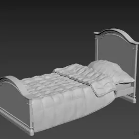 Single Bed Boutique Style 3d model