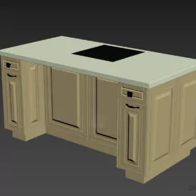 Carved Table With Stove 3d model