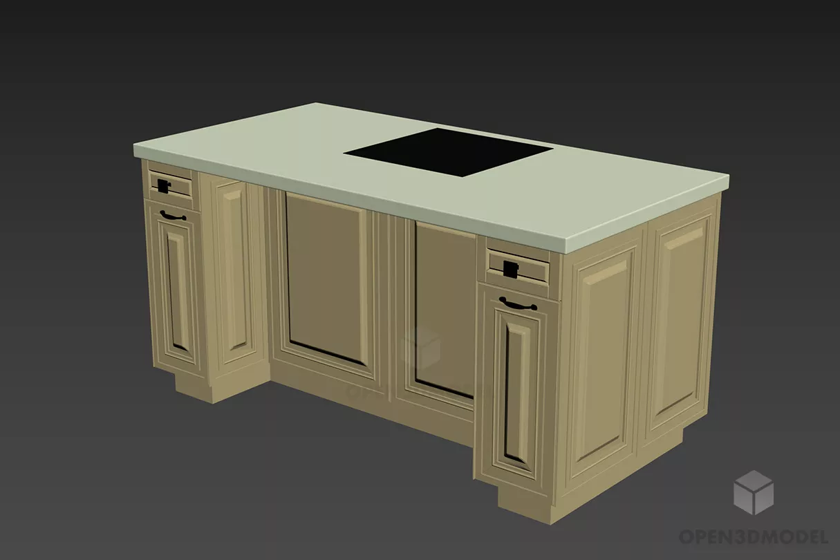 Round Stool Table With Simple Stand 3d model