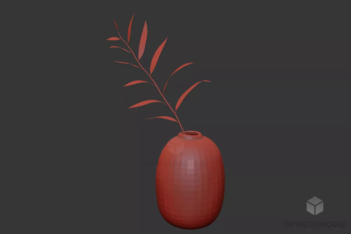 Sphere Vase With Lily Flower 3d model