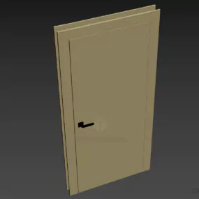Mdf Wooden Door With Handle 3d model