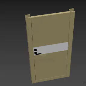 Steel Door With Handle 3d model